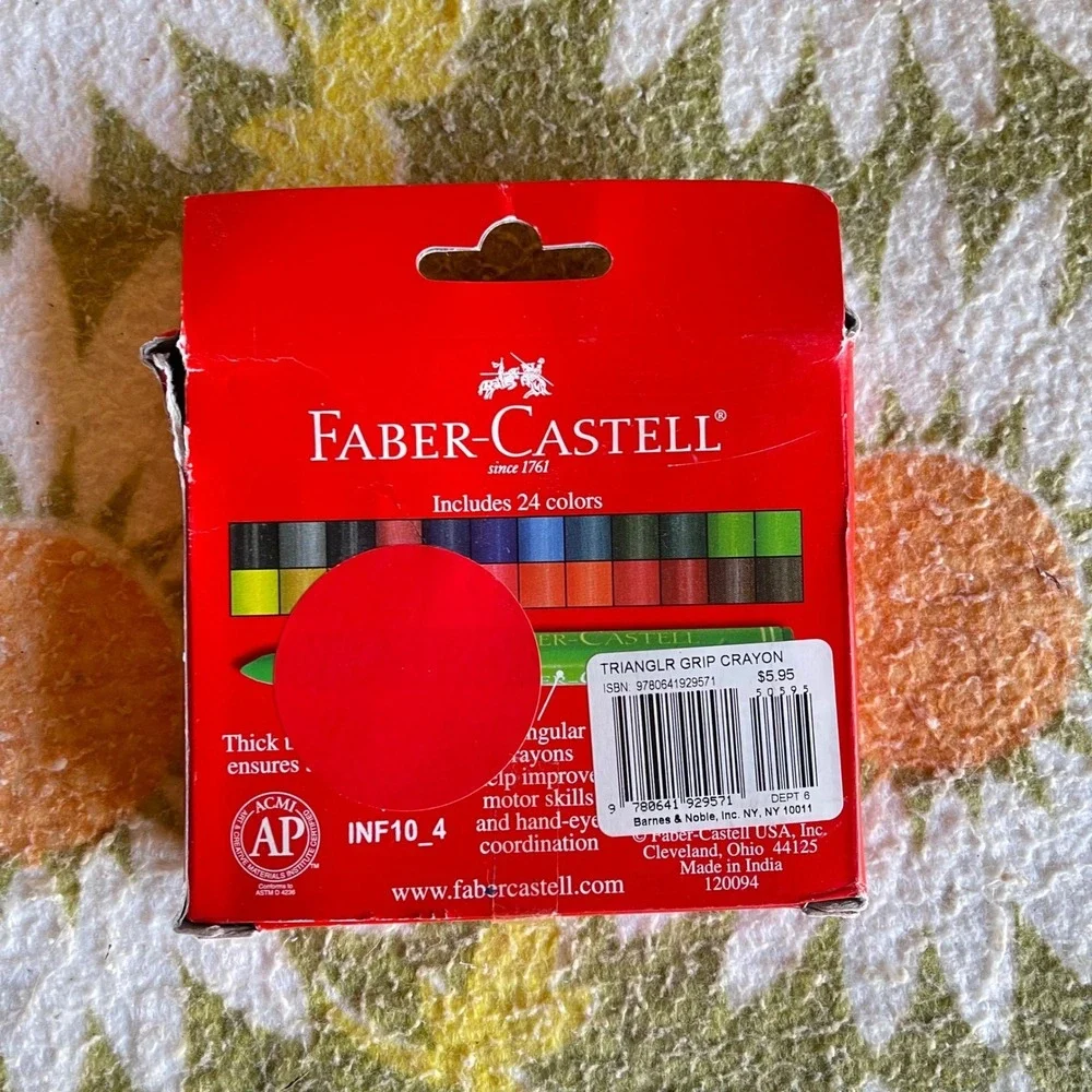 NEW‎ Faber-Castell 24 triangular Colored Eco Wax Crayons Premium Quality